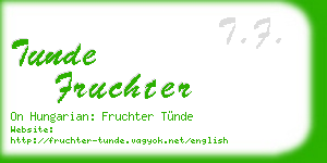 tunde fruchter business card